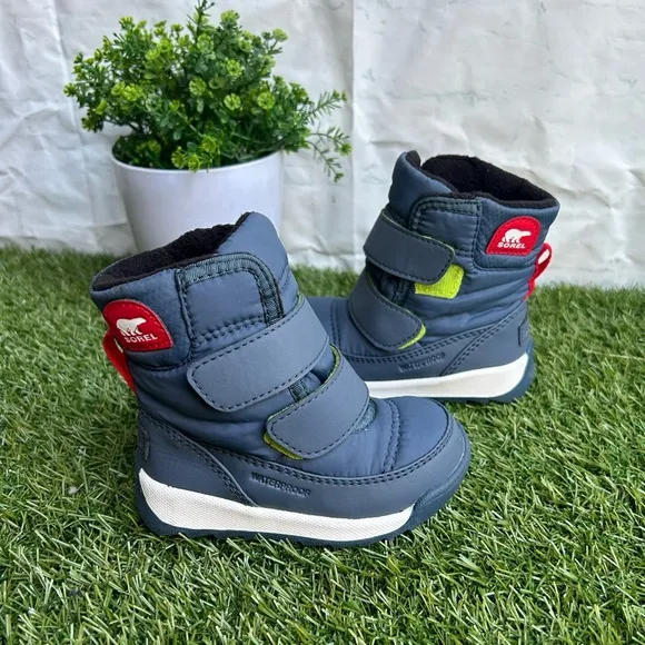 SOREL CHILDREN'S WHITNEY™ |I STRAPBOOT Uniform Blue, Cherrybomb size 5 new