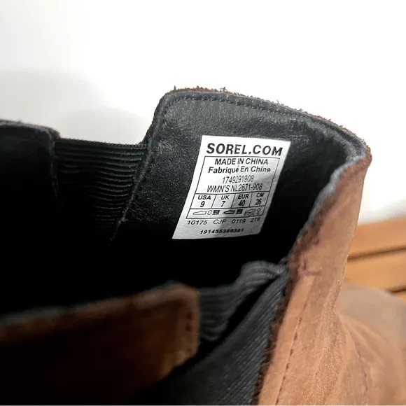 SOREL Emelie Waterproof Leather Chelsea Boots Size 9