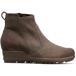 Sorel Evie Boots Wedge Suede Leather Zip Ankle Waterproof Round Toe Brown 9