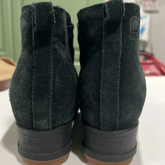 Sorel - Evie Lug sole, Black Ankle Boots, 10