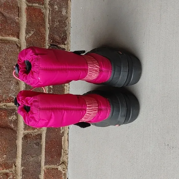 Sorel Flurry Kids Insulated Snow Boots Deep Blush/Tropic Pink Youth Size 2