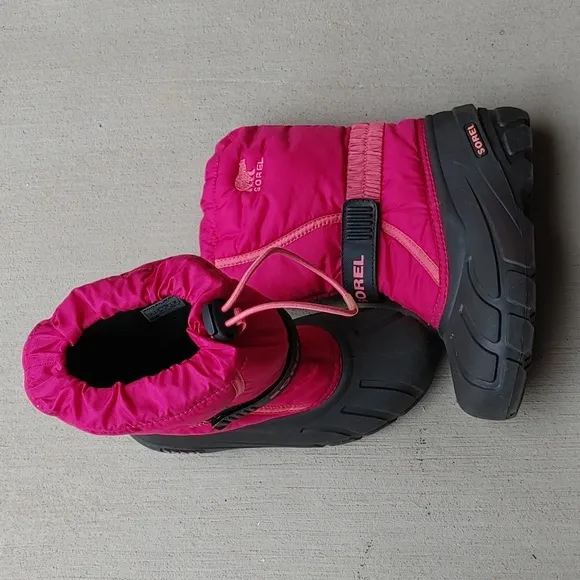 Sorel Flurry Kids Insulated Snow Boots Deep Blush/Tropic Pink Youth Size 2