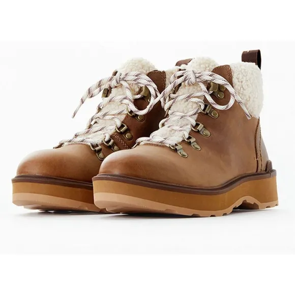 Sorel Hi Line Hiker Cozy Size 8 Mid Boots Shoes Waterproof Tawny Buff New In Box