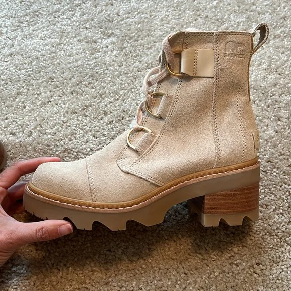 Sorel Joan now lace cozy lace up boot bootie waterproof bleached ceramic 7