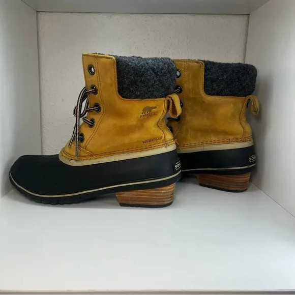 Sorel Slimpack Lace II Waterproof Suede Duck Boots in Elk