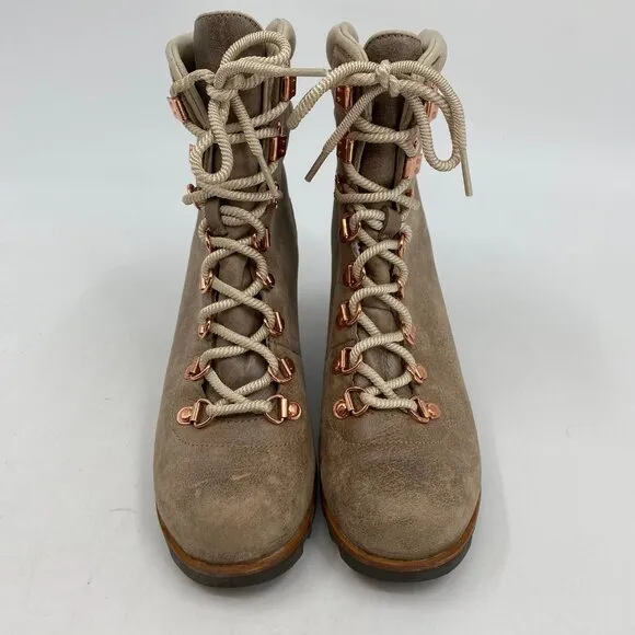 Sorel Tan Lace Up Wedge Heeled Boots | Size 8.5