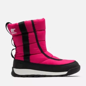 Sorel,  Whitney II Puffy Mid boot, in pink,  black,   white girl's size 13, EUC.