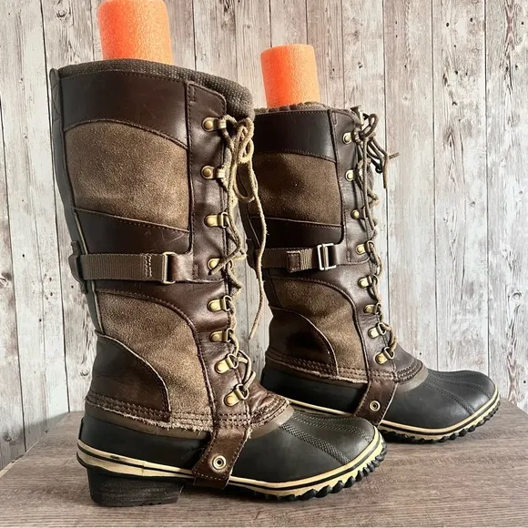 Sorel Women’s Conquest Carly Tall Leather Boots Size 8