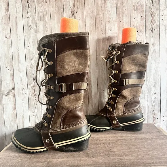Sorel Women’s Conquest Carly Tall Leather Boots Size 8