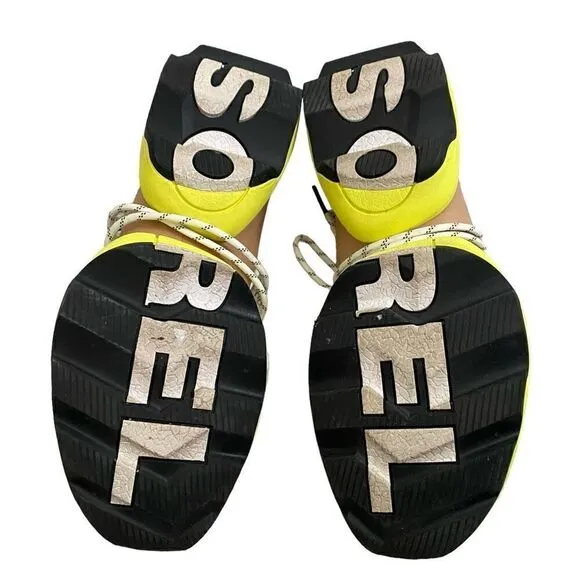 SOREL Kinetic Impact Lace Sneakers Sea Salt Yellow NL4073-126 Womens Size 8