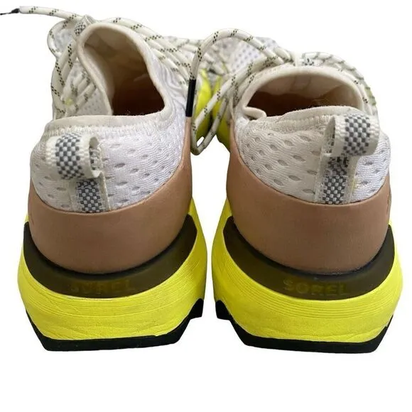 SOREL Kinetic Impact Lace Sneakers Sea Salt Yellow NL4073-126 Womens Size 8