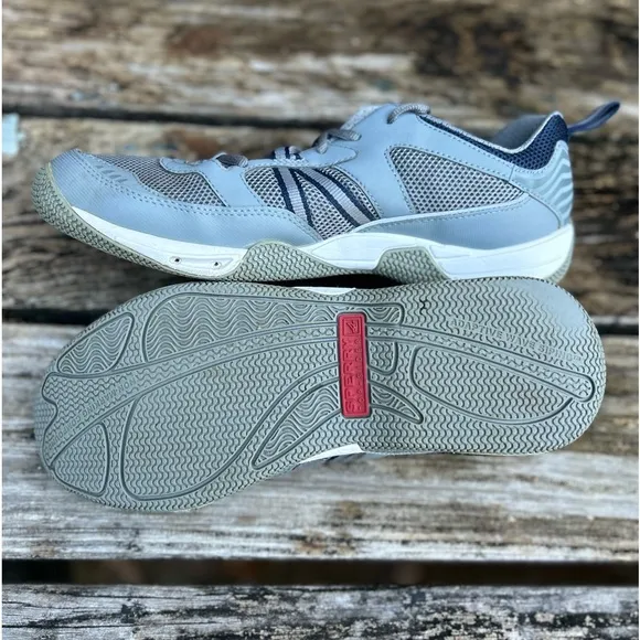 Sperry Harbormaster Men’s Gray Leather &amp; Mesh Boating Shoes Size 11.5