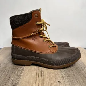 Sperry Men's Cold Bay Duck Boots Tan Leather Waterproof Insulated Vibram Sole 8