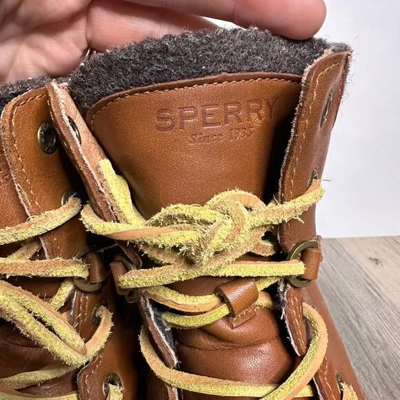 Sperry Men's Cold Bay Duck Boots Tan Leather Waterproof Insulated Vibram Sole 8