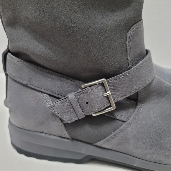 Sperry Women's Maritime Step Waterproof Faux Fur Lined Gray Leather Boots Size12