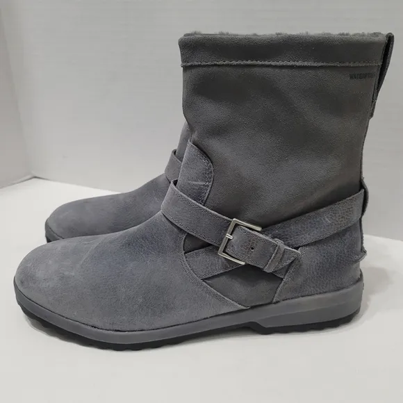 Sperry Women's Maritime Step Waterproof Faux Fur Lined Gray Leather Boots Size12