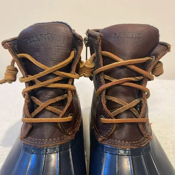 Sperry- Women’s Saltwater Leather Blue &amp; Brown Rain/Outdoor/Duck Boots- Size 8