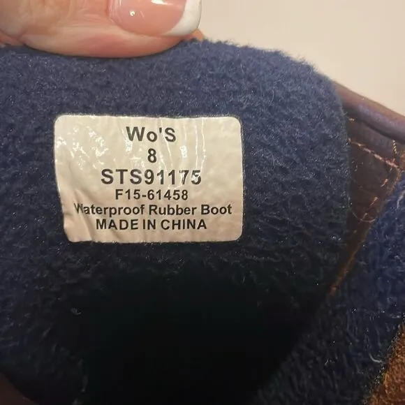 Sperry- Women’s Saltwater Leather Blue &amp; Brown Rain/Outdoor/Duck Boots- Size 8