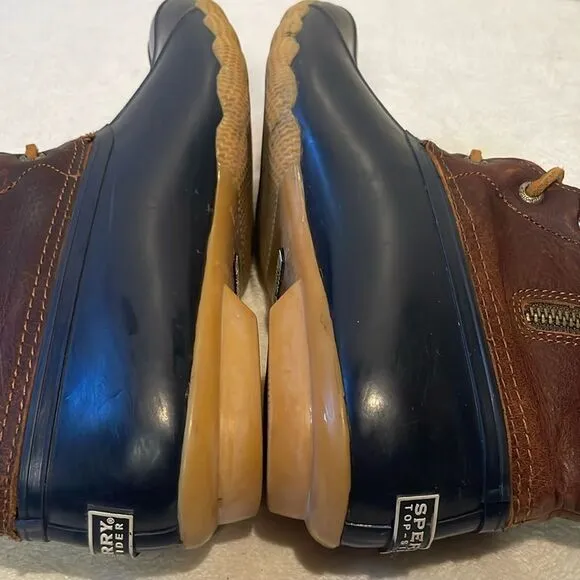 Sperry- Women’s Saltwater Leather Blue &amp; Brown Rain/Outdoor/Duck Boots- Size 8