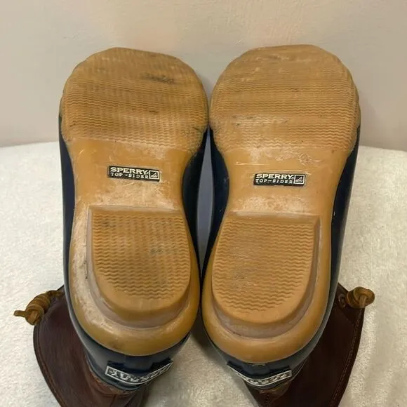 Sperry- Women’s Saltwater Leather Blue &amp; Brown Rain/Outdoor/Duck Boots- Size 8