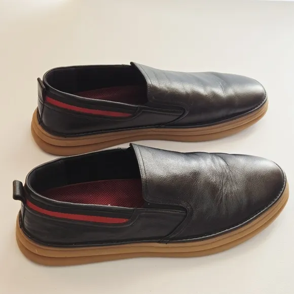 Stacy Adams Men's Delmar Redzone Collection Slip-On Leather Black Shoes Sz 13