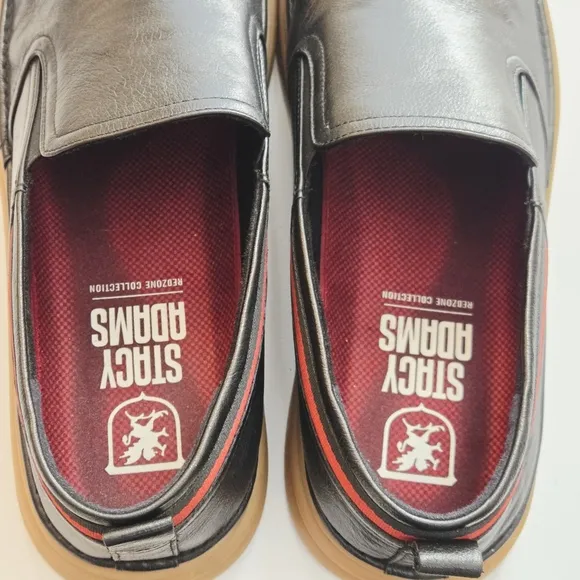 Stacy Adams Men's Delmar Redzone Collection Slip-On Leather Black Shoes Sz 13
