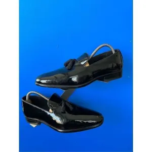 Stacy Adams Phoenix Tassel Slip On Tuxido Shoes Black Patent Leather 21011-004 s