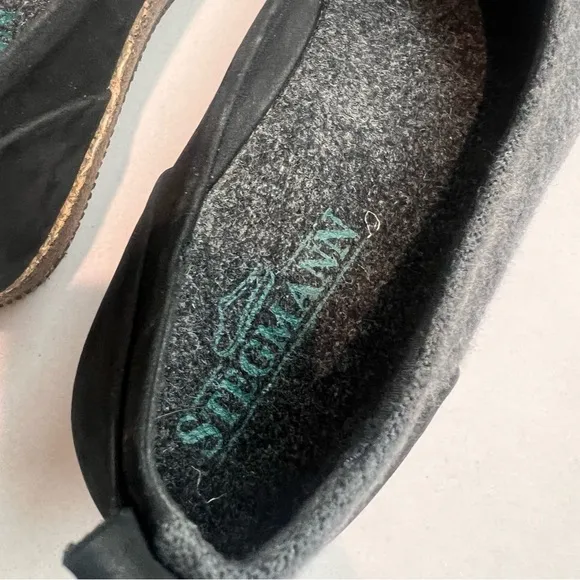 STEGMANN SOFIE STRETCH FELT &amp; LEATHER SLIP-ON - BLACK - WOMEN'S Shoes 7.5