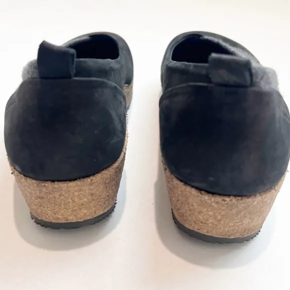 STEGMANN SOFIE STRETCH FELT &amp; LEATHER SLIP-ON - BLACK - WOMEN'S Shoes 7.5