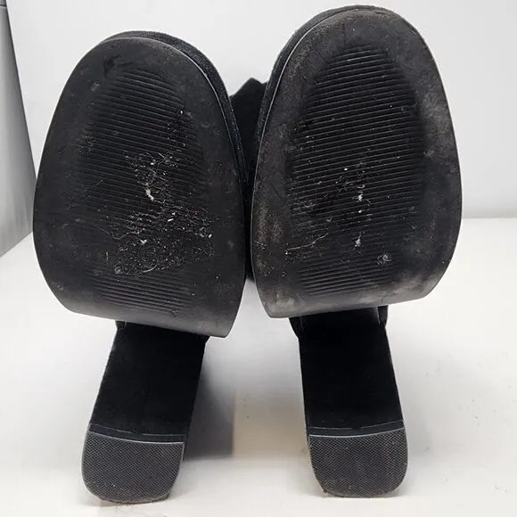 Steve Madden Marcello Black Suede Platfrom Dress Boots Women's 8.5