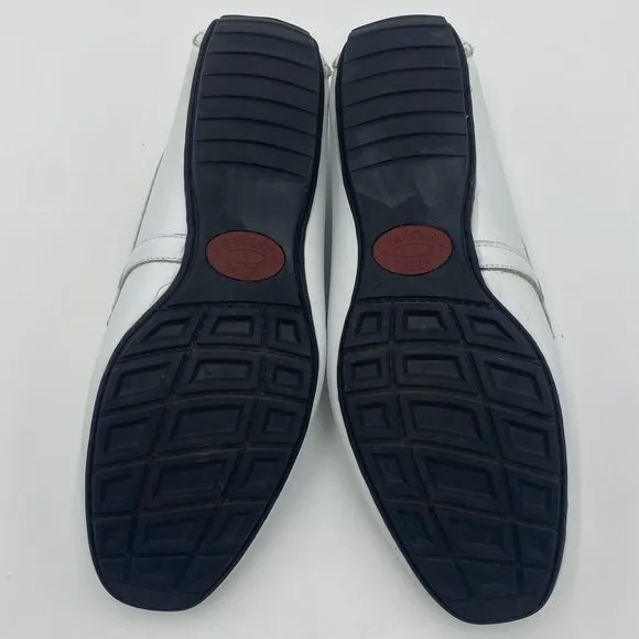 Steve Madden Mens Slip-On White Leather Driving Shoes P-Hooke Loafer Size 9M