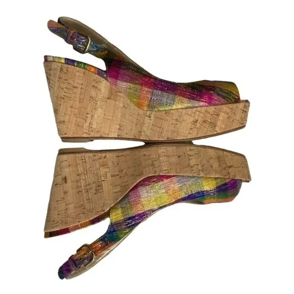 Stuart Weitzman multicolor platform sandals heels shoes