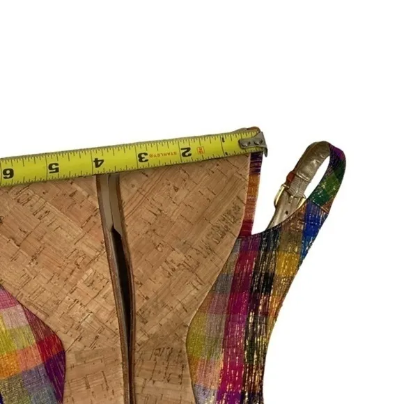 Stuart Weitzman multicolor platform sandals heels shoes