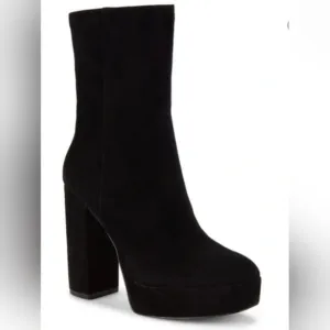 Stuart Weitzman Women's Black Suede Platform Ankle Boots