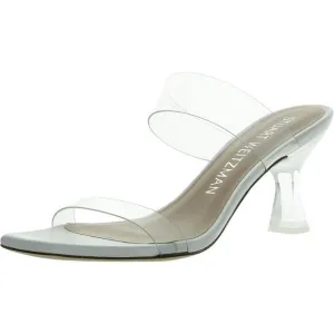 Stuart Weitzman Womens White Solid Leather Slide Sandals Shoes NWOB