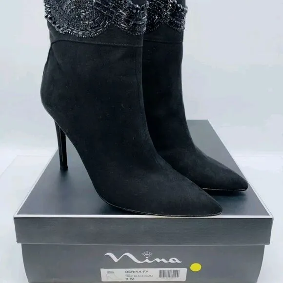 STUNNING NINA EMBELLISHED DRESS BOOTS