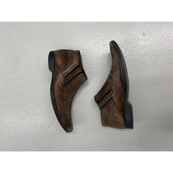 Stylish Brown Leather Sleek Ankle Boots