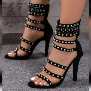 Summer Arrival,Solid Color &amp; Sexy &amp; Pointed Toe &amp; Rhinestone &amp; Hollow Out Sandal