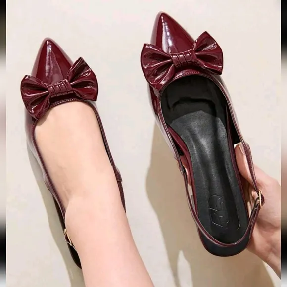 Summer Women's Pointed Toe Flats With Bow Decor, Soft &amp; Elegant Shoes