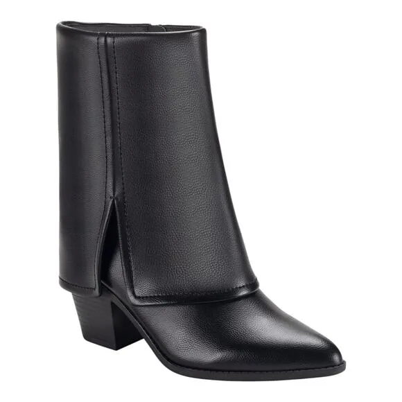 Sun   Stone Women's Ibizaa Fold Over Cuffed Dress Boots Black Size 8 1/2