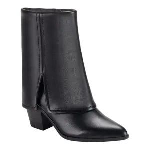 Sun   Stone Women's Ibizaa Fold Over Cuffed Dress Boots Black Size 8 1/2