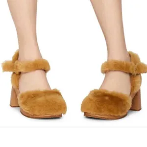 Sweetish Hasbeens $430 fluff platform sandals shoes 38 8