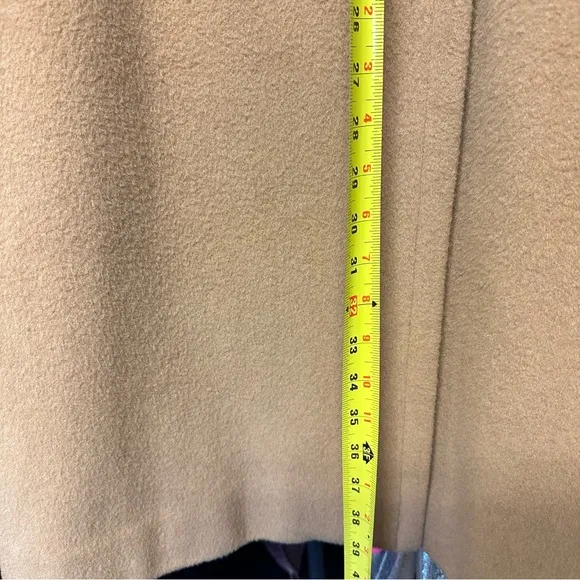 TALBOTS PETITES LONG WOOL COAT CAMEL TAN BROWN OVERCOAT OFFICE JACKET VINTAGE