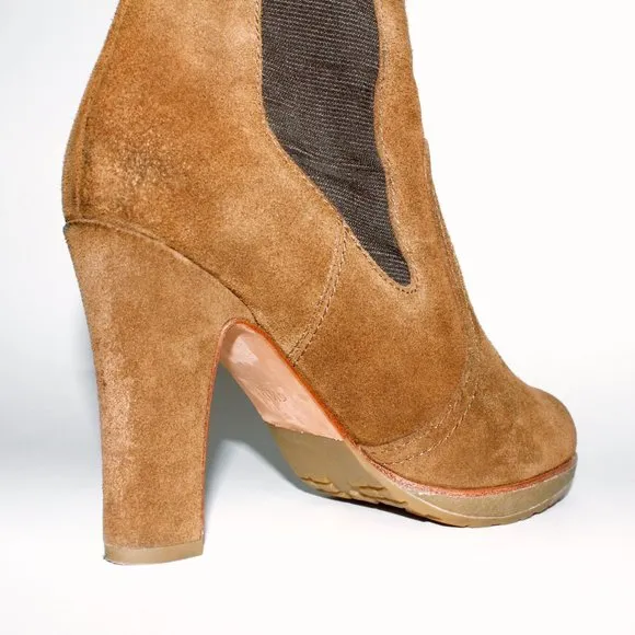 Talbots Tan Suede Heeled Boots