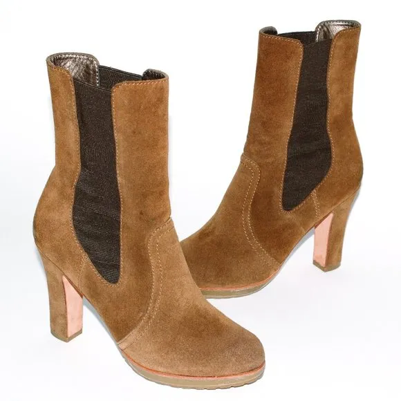 Talbots Tan Suede Heeled Boots