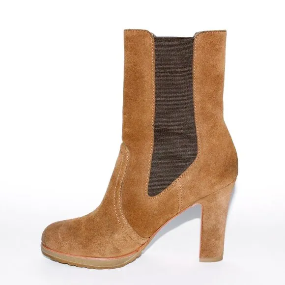 Talbots Tan Suede Heeled Boots