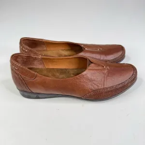 Taos Marvey Brown Leather Slip On Shoes Size 38