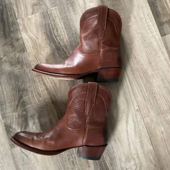 Tecovas The Penny Roper Boots Brown Leather 8.5 Cowboy Cowgirl Western Rodeo