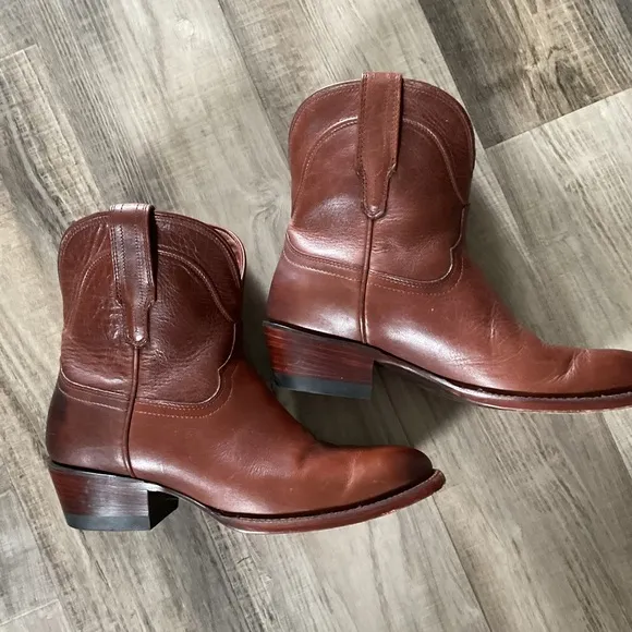 Tecovas The Penny Roper Boots Brown Leather 8.5 Cowboy Cowgirl Western Rodeo
