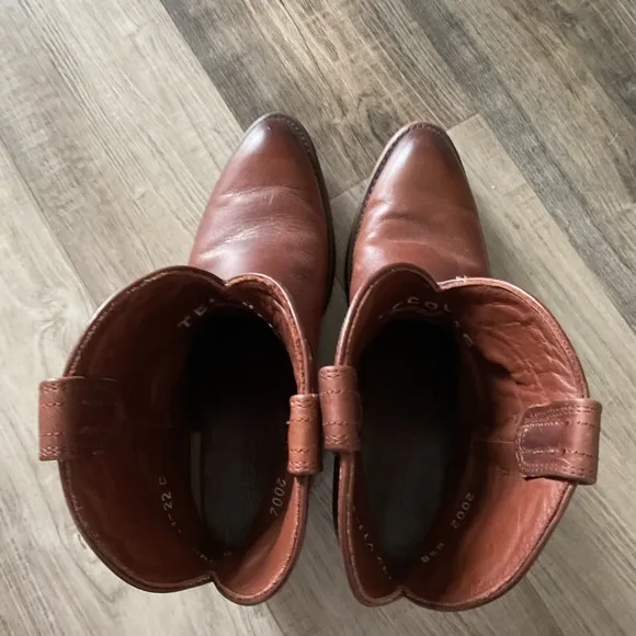 Tecovas The Penny Roper Boots Brown Leather 8.5 Cowboy Cowgirl Western Rodeo
